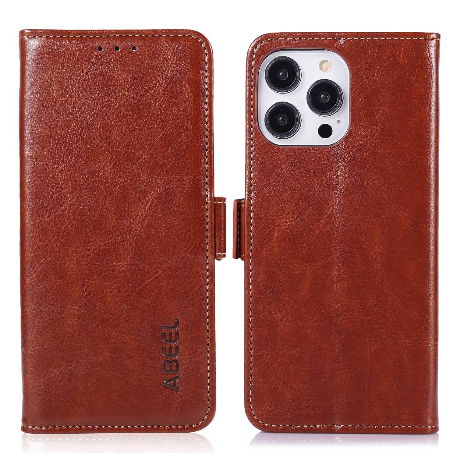 ABEEL Stand Case til iPhone 14 Pro Crazy Horse Texture PU Læder TPU Pung Telefon Cover ABEEL Stand Case til iPhone 14 Pro Crazy Horse Texture PU Læder TPU Pung Telefon Cover